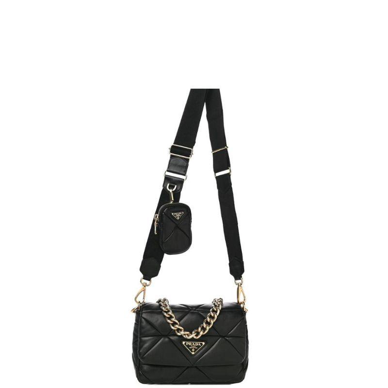 1984 - Nappa Quilted Shoulder Bag Black - GoatLV