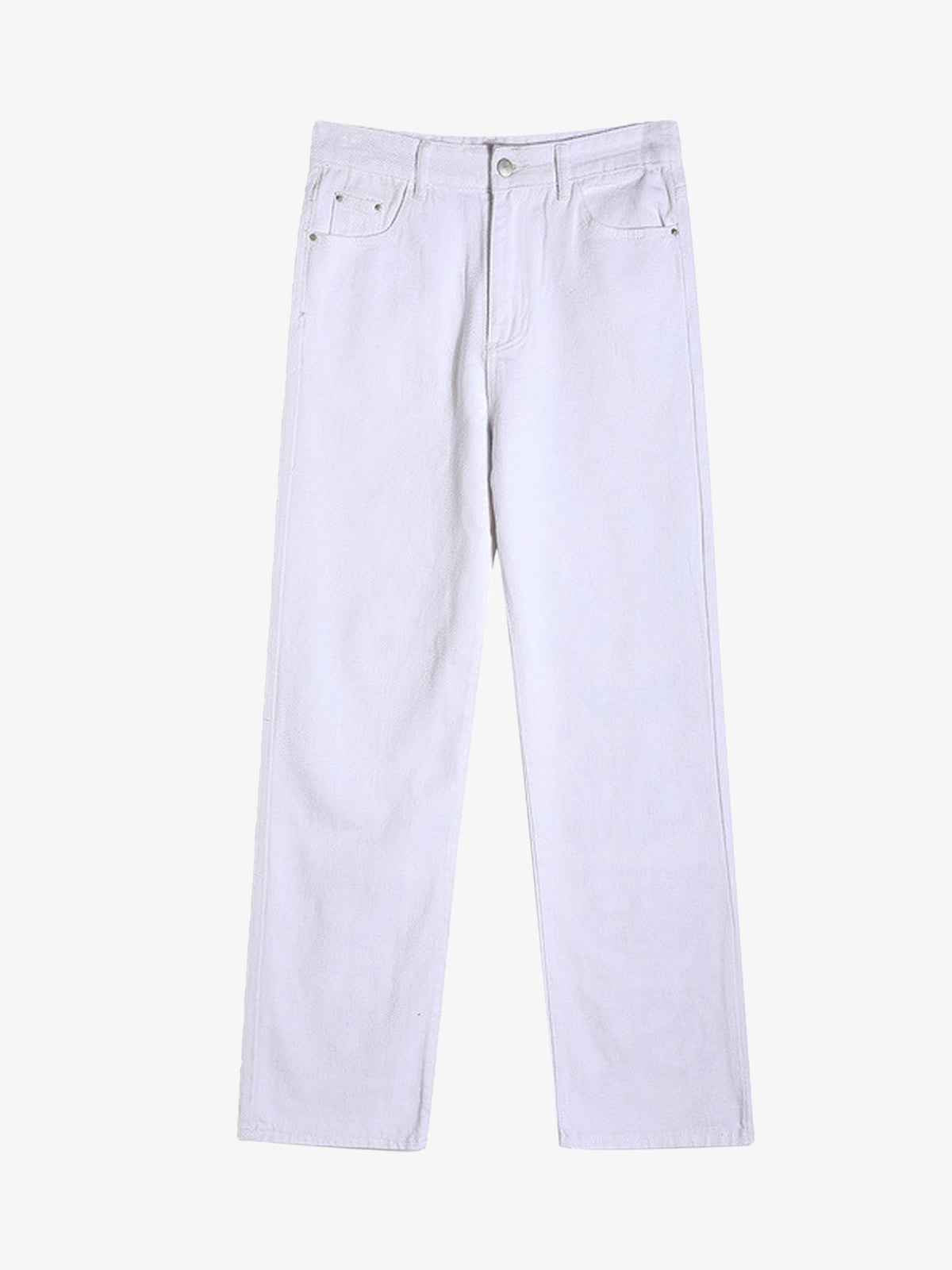 Goatlv Burning Text Embroidered Letters Jeans -1478