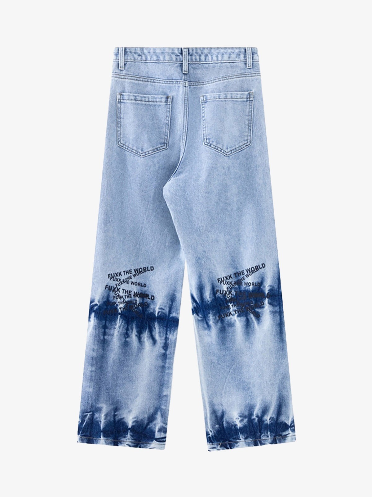 Niche Design Letter Embroidered Tie-dye Gradient Jeans - Goatlv