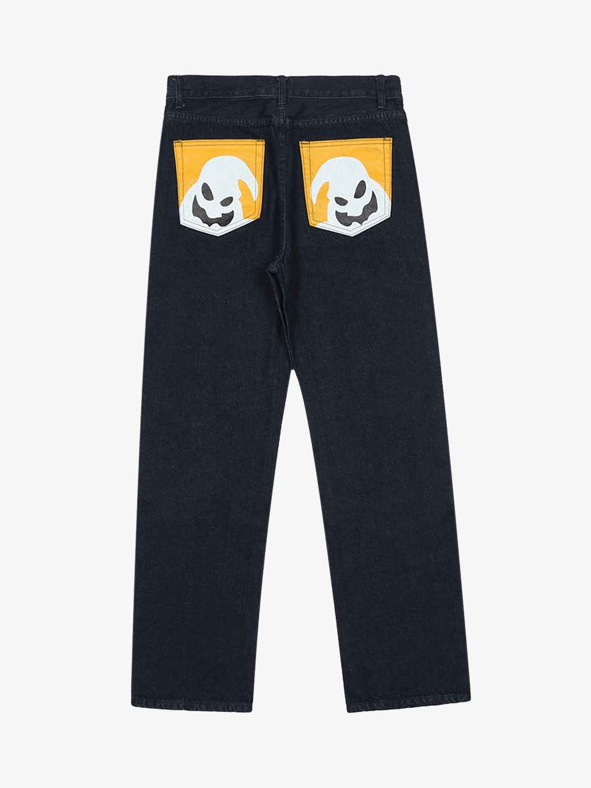 Goatlv Cartoon Pocket Print Washed Jeans