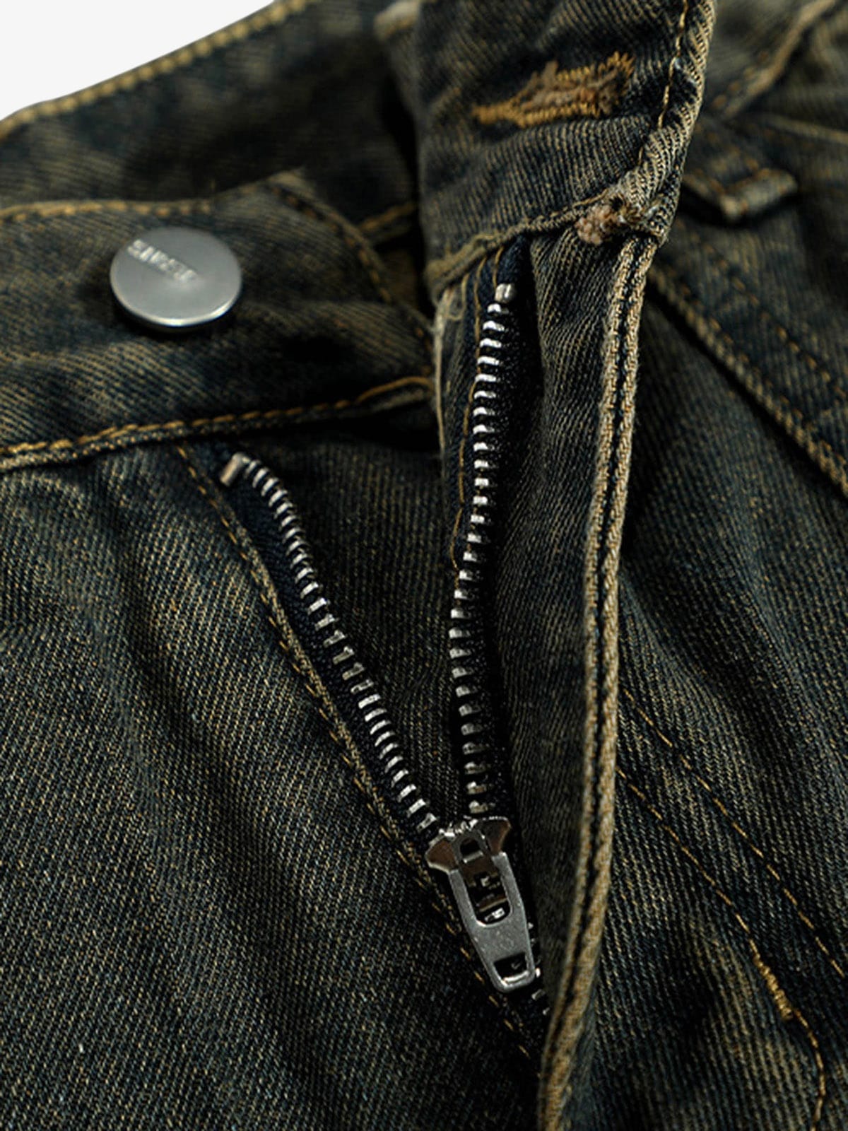 American Distressed Retro Multi-pocket Workwear Washed Jeans - Goatlv