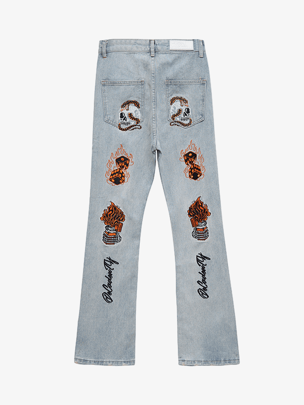 Goatlv High Street Embroidery Retro Jeans - 1574 - Goatlv