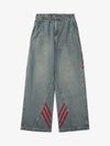 Goatlv American Retro Contrast Washed Jeans - Goatlv