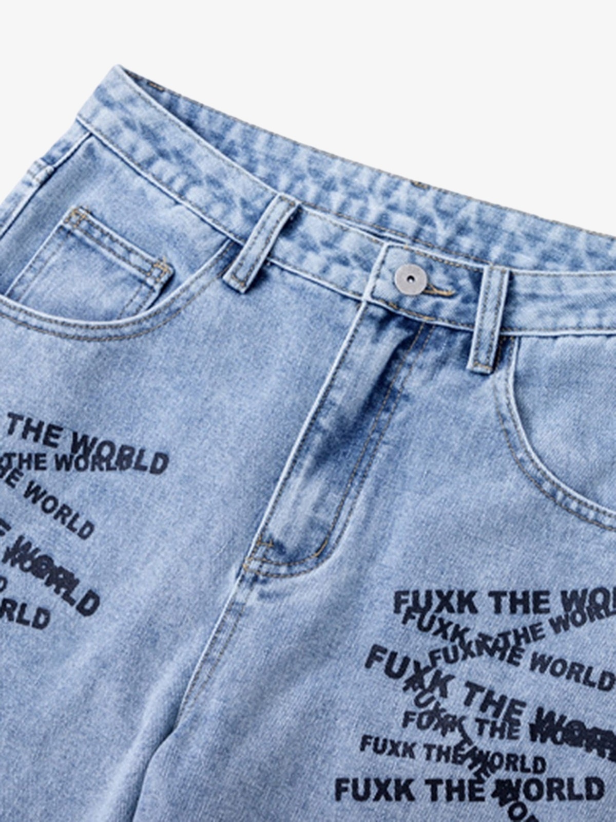 Niche Design Letter Embroidered Tie-dye Gradient Jeans - Goatlv