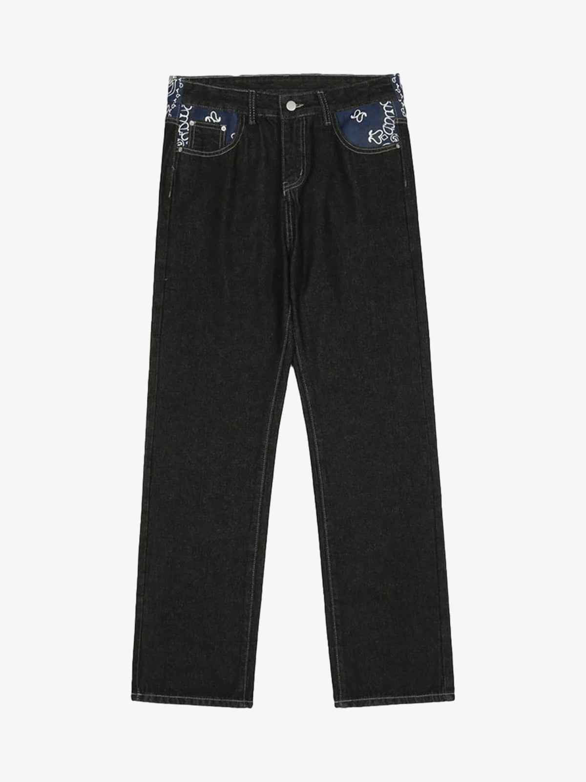 Goatlv Petal Letter Straight Jeans