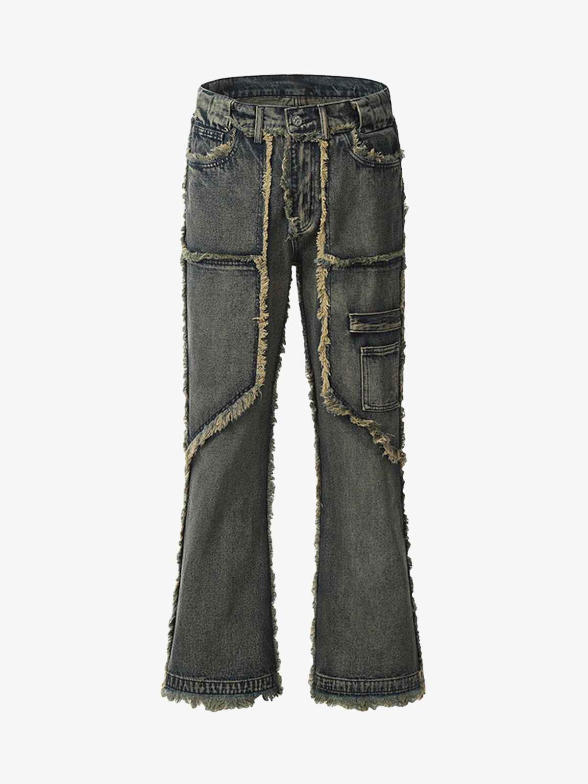 Goatlv Old Raw Hem Straight Leg Micro Flare Jeans - 1960