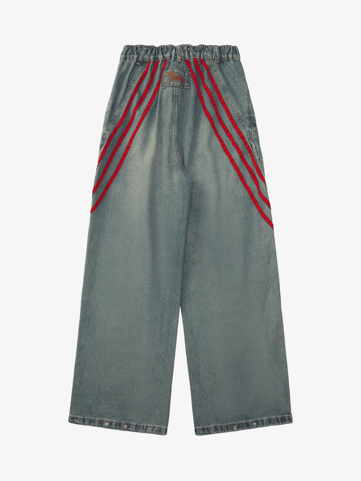 Goatlv American Retro Contrast Washed Jeans - Goatlv