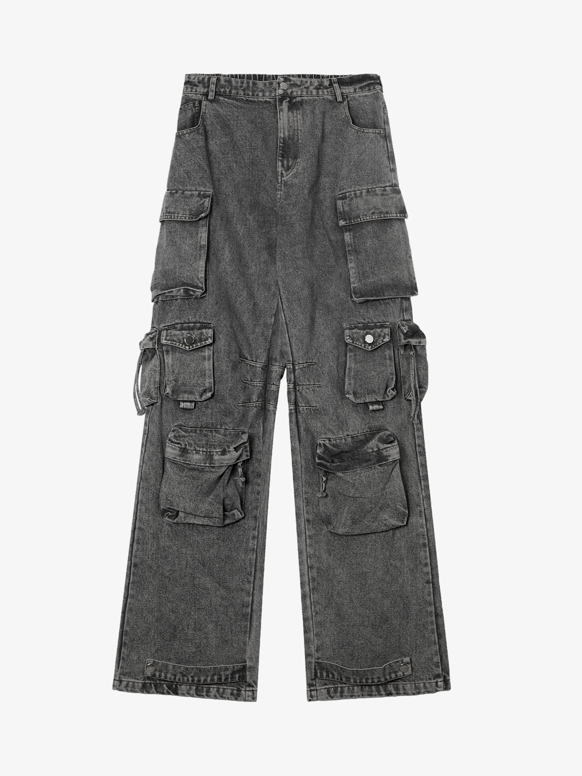 Goatlv Street Stitching Multi-Pocket Workwear Washed Jeans - 2209 - Goatlv