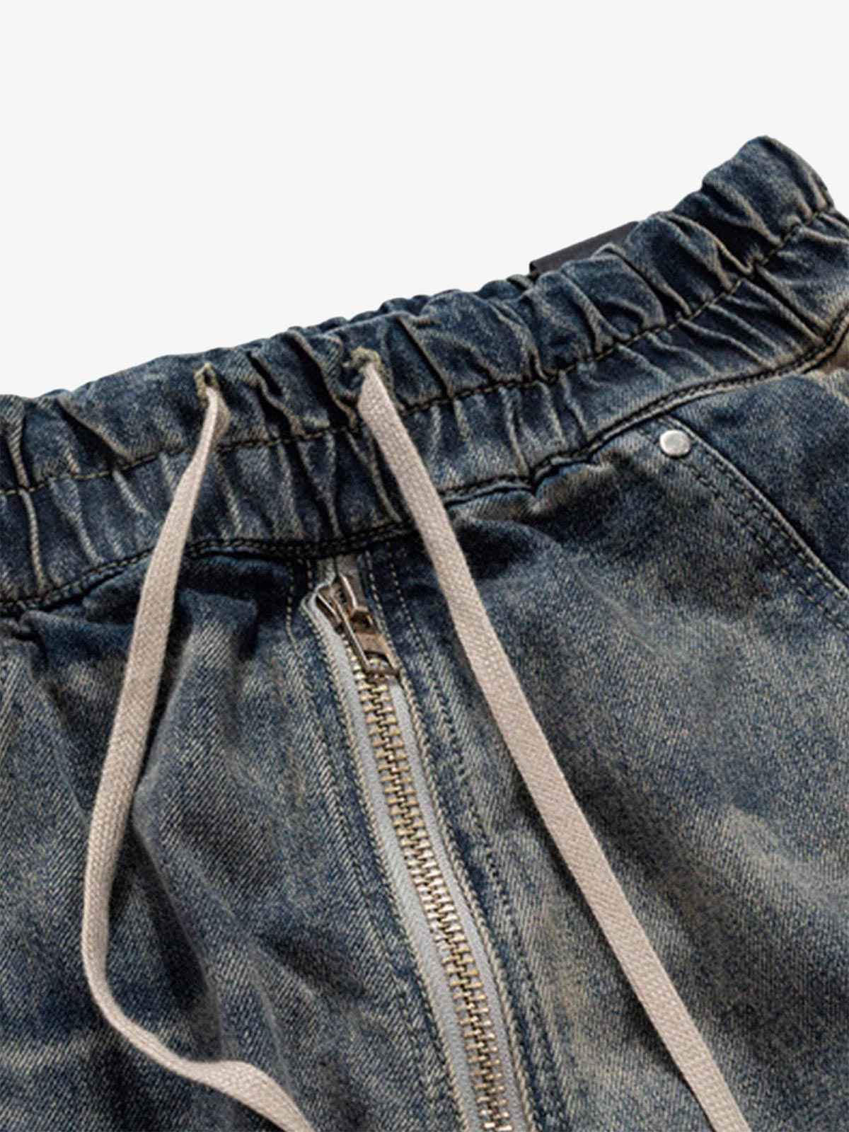 Goatlv Wide Leg Multi-Pocket Straight Leg Loose Jeans - 1666