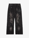 Goatlv Heavy Washed Ripped Plaid Stitching Hip-Hop Jeans - 2174 - Goatlv