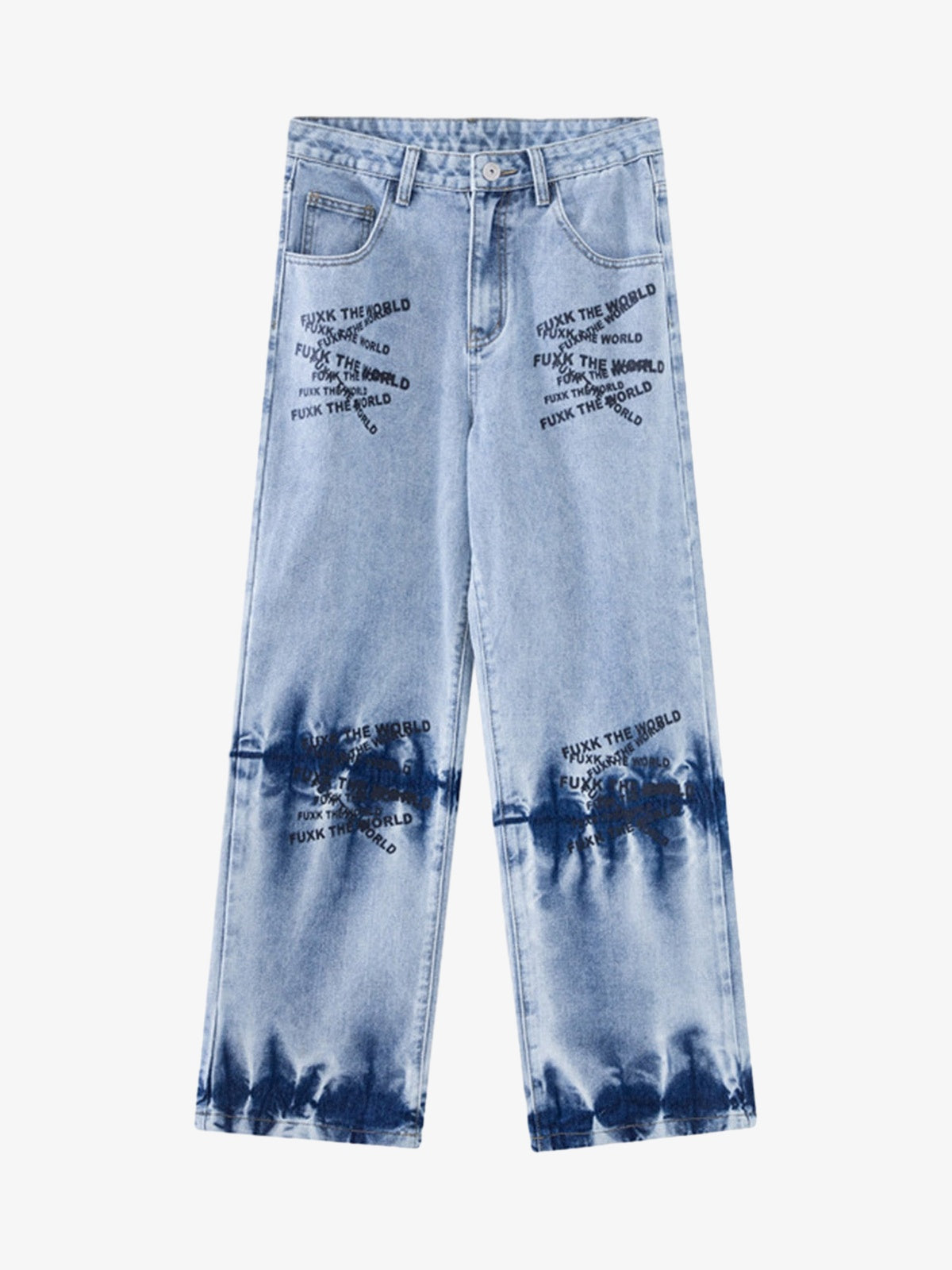 Niche Design Letter Embroidered Tie-dye Gradient Jeans - Goatlv