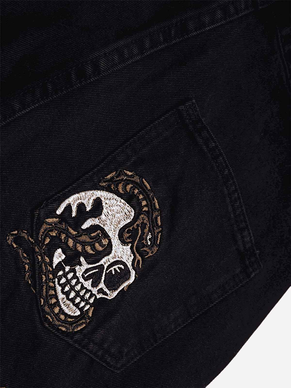 Goatlv High Street Embroidery Retro Jeans - 1574
