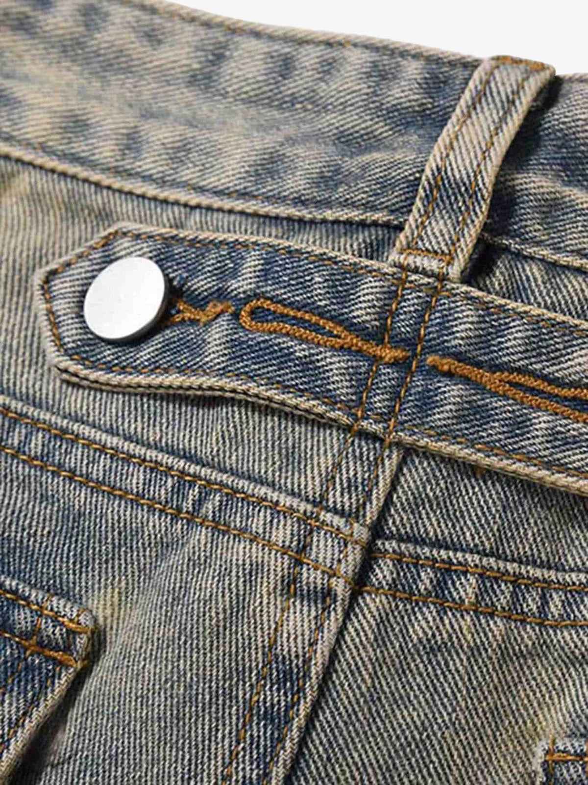 Goatlv Patchwork Stressed Jeans