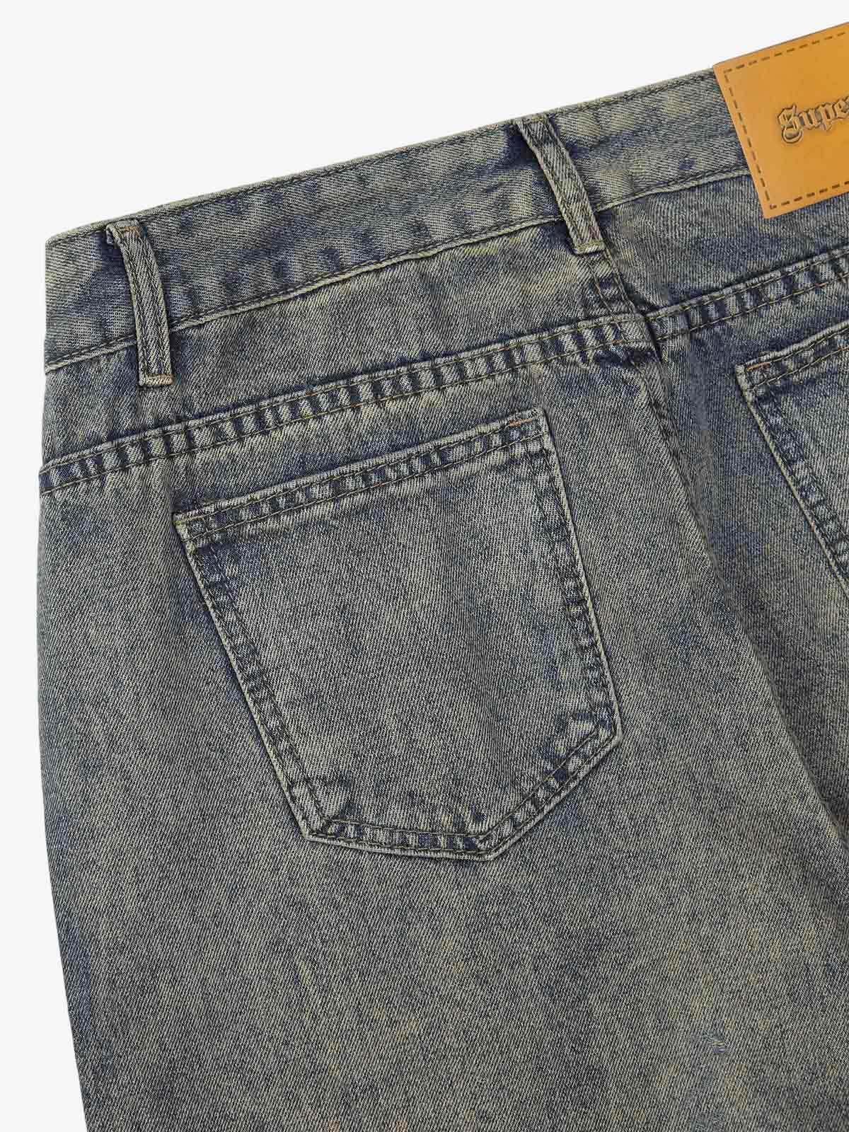 Goatlv American Retro Contrast Washed Jeans - Goatlv