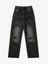 Vintage Washed Distressed Jeans - Goatlv
