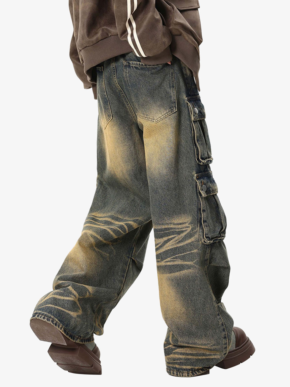 Goatlv Multi-pocket Cargo Jeans - 1919 - Goatlv