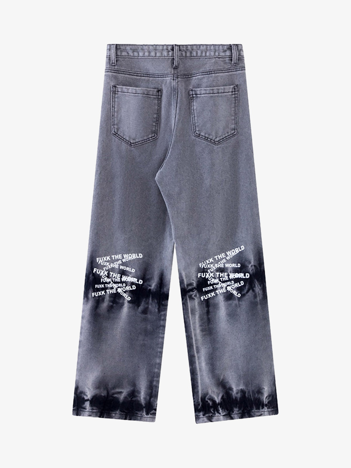 Niche Design Letter Embroidered Tie-dye Gradient Jeans - Goatlv
