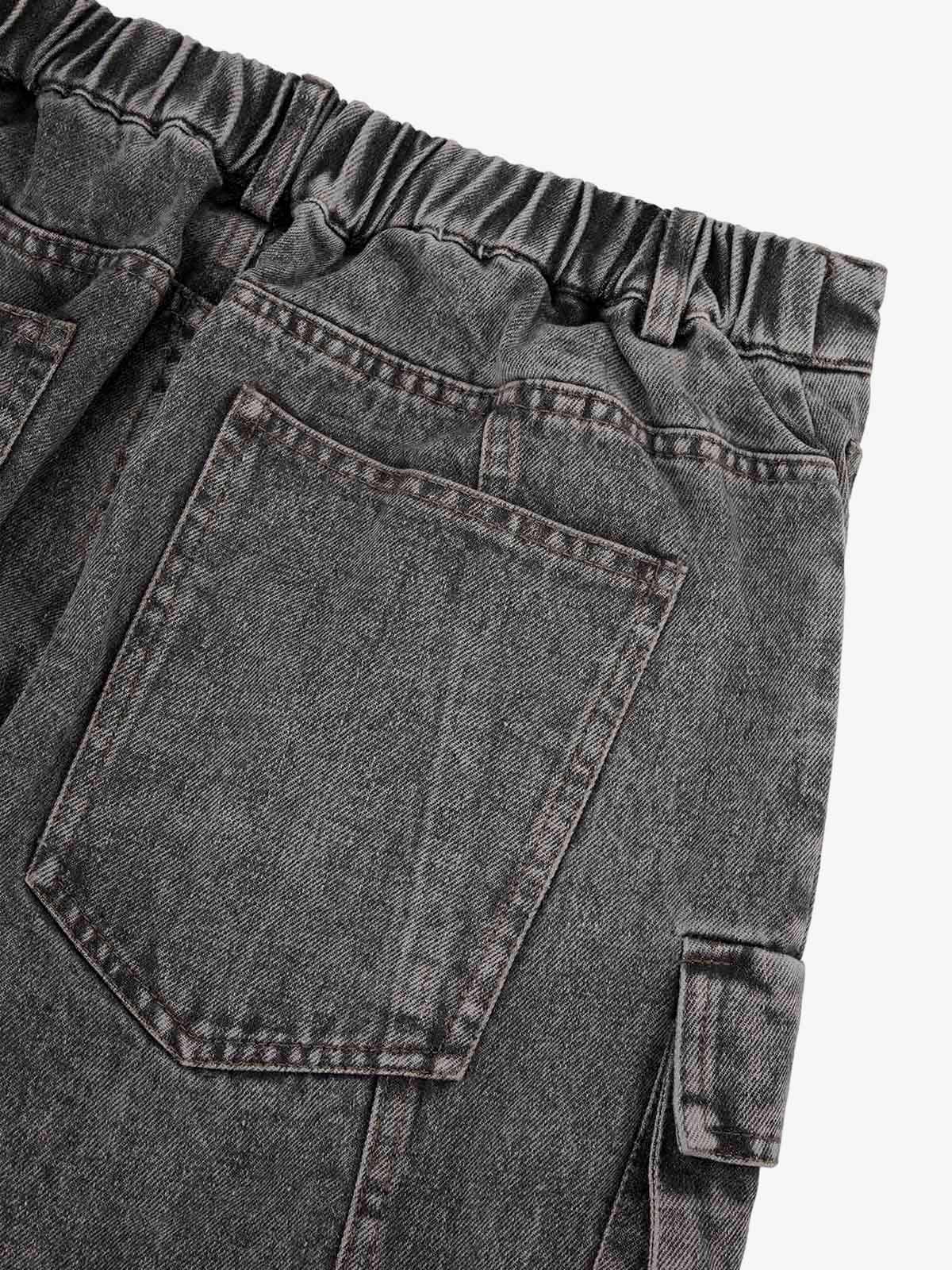 Goatlv Street Stitching Multi-Pocket Workwear Washed Jeans - 2209 - Goatlv