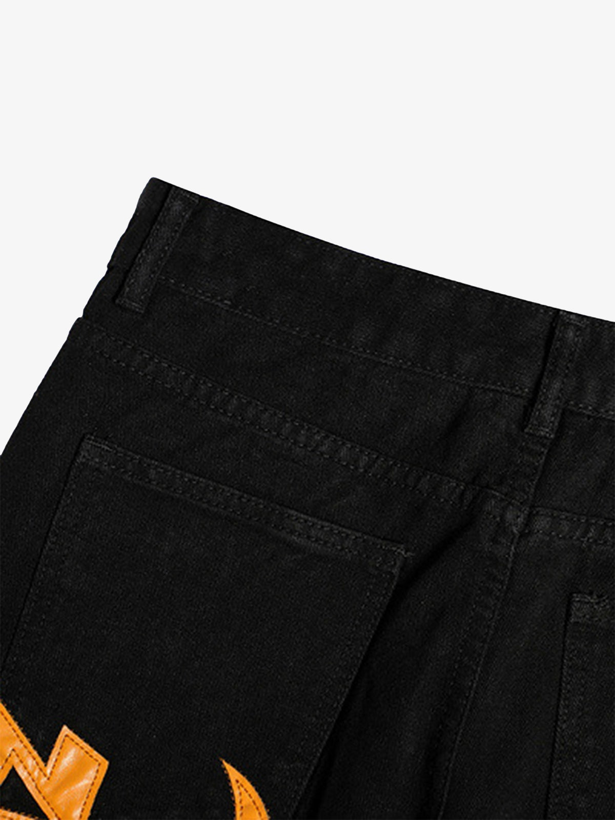 Goatlv Burning Text Embroidered Letters Jeans -1478 - Goatlv