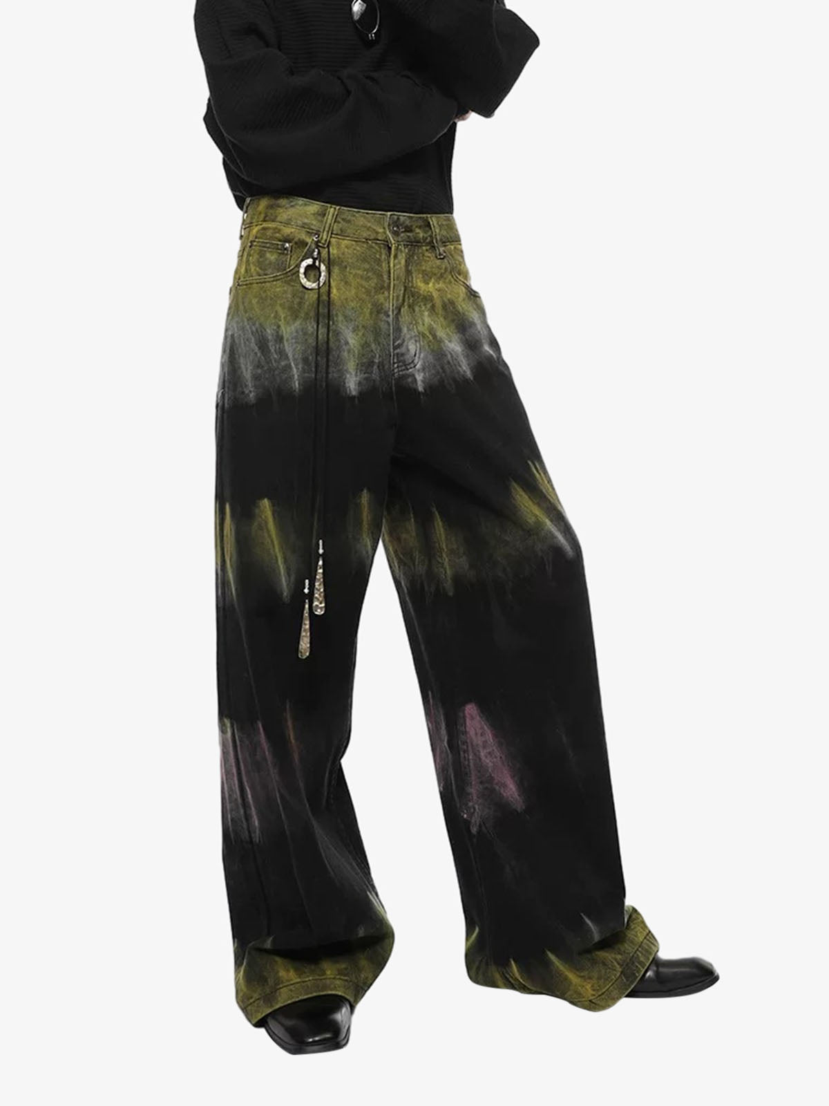 Goatlv Graffiti Fun Tie-Dye Straight Jeans - Goatlv