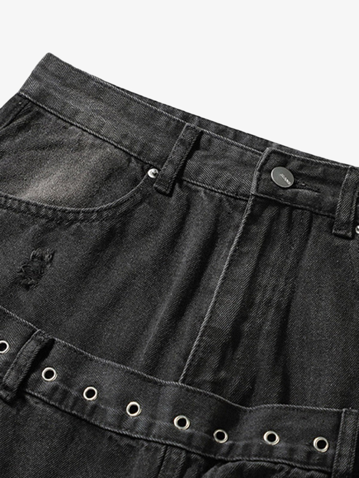 Vintage Washed Distressed Jeans - Goatlv
