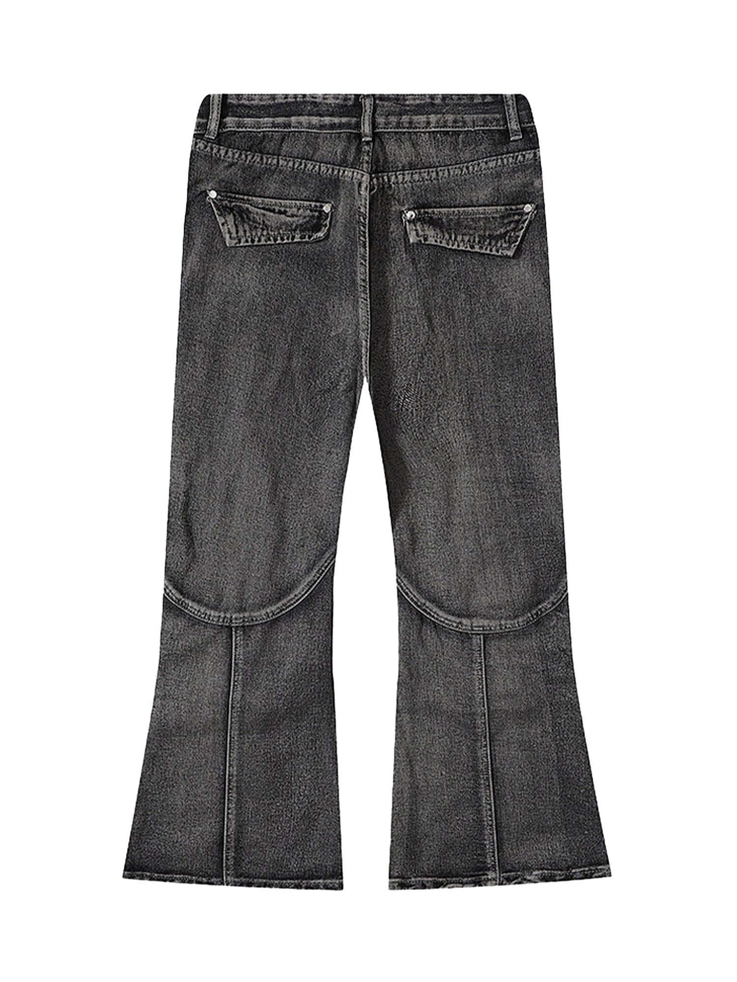 Wasteland Style Washed Distressed Pleated Flare Jeans - Goatlv
