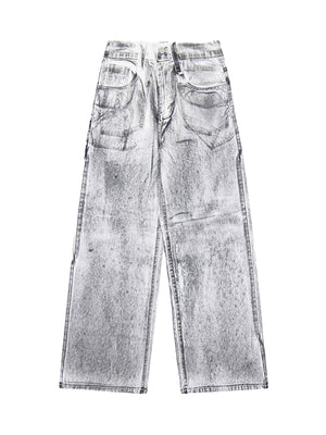 Wasteland Style Niche Design Dirty White Loose Jeans - 2114 - sneakerhillcom