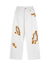 Street Flame Towel Embroidered Jeans - Goatlv