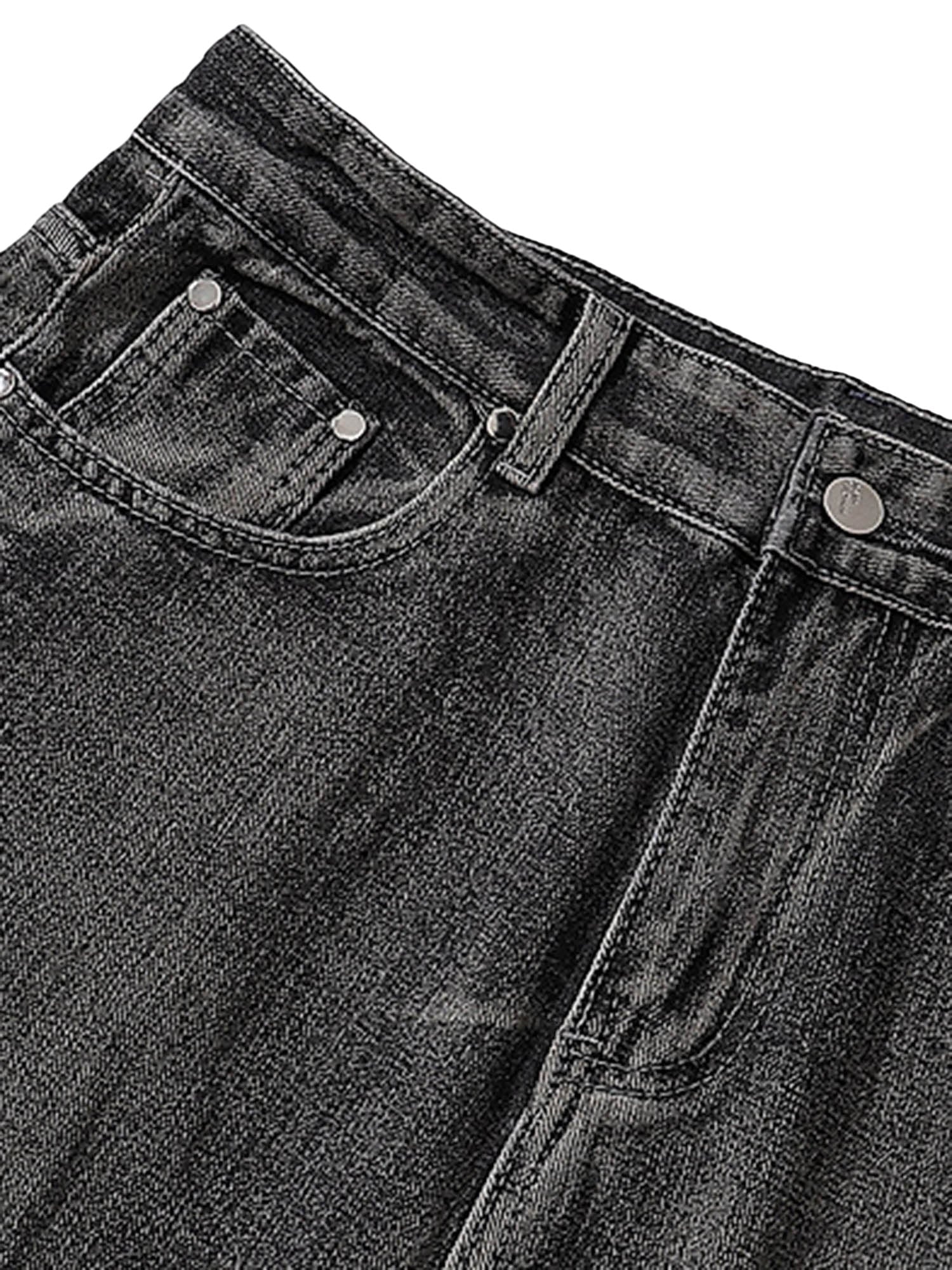 Wasteland Style Washed Distressed Pleated Flare Jeans - Goatlv