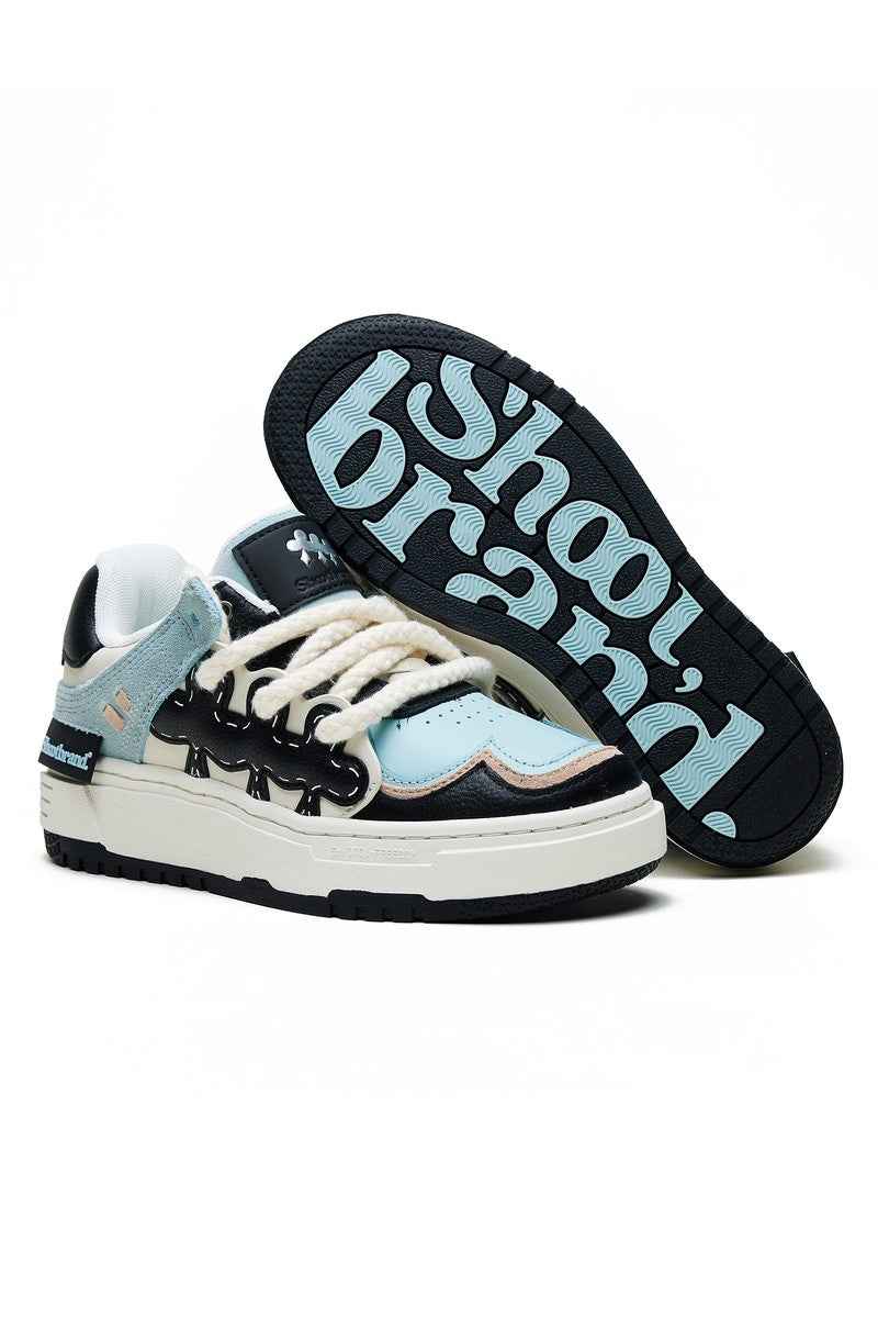 Platform Sneakers Light Blue Black White