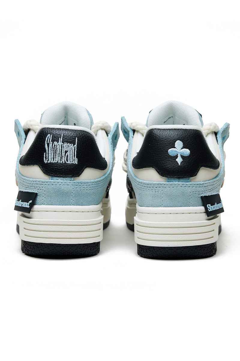 Platform Sneakers Light Blue Black White