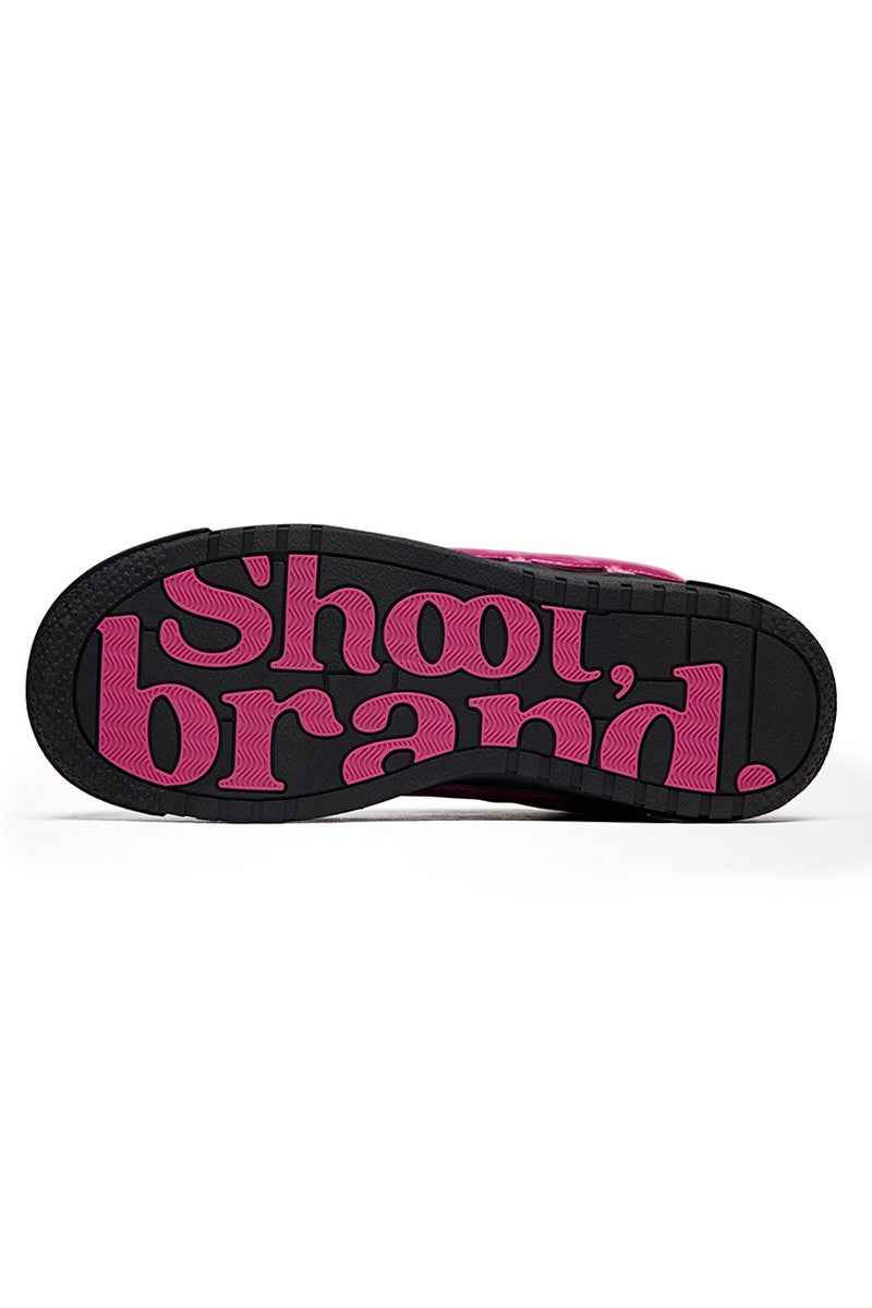Patent Heart Platform Sneakers Black Pink