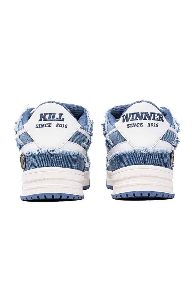 Distressed Denim Court Sneakers