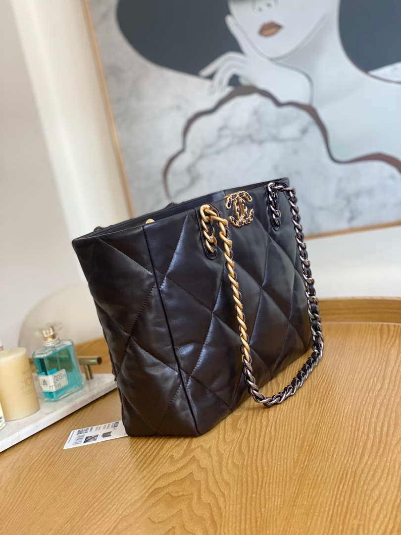1984 - Shiny Large Shopping Bag Dark Brown - GoatLV